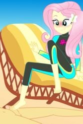 1boy 1boy1girl 1girls animated barefoot beach blush equestria_girls feet female fluttershy_(eg) foot_fetish footjob hasbro my_little_pony penis randomtriples swimsuit toes wetsuit