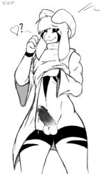 asriel_dreemurr asriel_dreemurr_(god_form) balls black_sclera caprine clothed clothing clothing_lift cum girly goat heart horn humanoid_penis jeffthehusky long_ears male mammal markings monochrome penis robe shy sketch thick_thighs undertale video_games