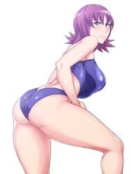 1girls 2014 ass black_beat breasts brown_eyes cleavage curvaceous female half-closed_eyes huge_ass human human_only large_breasts nintendo pale-skinned_female pale_skin philena_ivy pokemon pokemon_professor pokemon_rgby purple_hair short_hair solo source_request swimsuit thick_thighs wide_hips