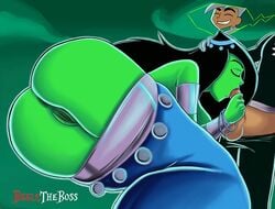 1boy 1girls ass beelztheboss blowjob breasts butt danny_fenton danny_phantom desiree fellatio female green_skin handjob male nickelodeon oral outercourse pussy