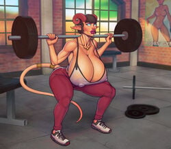 1girls boobsgames breasts cleavage demon erect_nipples exercise female female_only gigantic_breasts hanging_breasts huge_ass huge_breasts massive_breasts muscles muscular muscular_female nipples sexercise solo succubus suxxia thick_thighs top_heavy transparent_clothing weightlifting weights