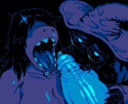 1boy 1boys 1female 1girls 1male 2boys 2male anthro blue_skin claws clothed clothed_male clothed_male_nude_female darkner deltarune fellatio female furry glasses glowing_eyes hat kris_(deltarune) lightner lizard long_hair male/male/female nude nude_female open_mouth pixel_art ralsei ralsei_with_black_fur robes saliva sharp_teeth soggyrune susie_(deltarune) threesome tongue tongue_out undertale undertale_(series)