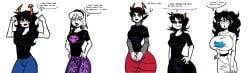 fat_ass forbidden_pants ftm_transformation homestuck huge_ass huge_breasts jade_harley kanaya_maryam rose_lalonde tagme terezi_pyrope transformation vriska_serket ykujo