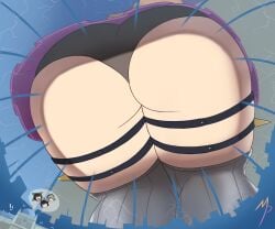 akamatsu_kaede ass_expansion blonde_hair danganronpa danganronpa_v3 female female_focus giantess growth low_angle low_angle_view magnaprospekt size_difference smooth_skin text text_bubble thick_thighs thighhighs upskirt