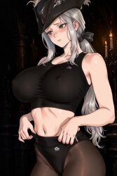 1female 1girls 2026 ai_assisted ai_generated background big_breasts bloodborne blush blushing_female breasts clothed_male clothes_pull female female_focus female_only fromsoftware green_eyes lady_maria_of_the_astral_clocktower large_breasts light-skinned_female light_skin long_hair nipples nipples_visible_through_clothing no_bra pantyhose pantyhose_under_shorts ponytail pose posing serval shorts shy shy_expression smile smiling uncensored video_game video_game_character video_game_franchise video_games white_hair yoga yoga_pants yoga_top