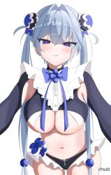1girls 2d 2d_(artwork) 2d_artwork belly belly_button big_breasts blank_expression blank_eyes blank_stare blue-eyed_female blue_eyes blue_hair_ribbon blue_ribbon bored bored_expression breasts busty busty_female busty_girl busty_teen character_request chuizi cleavage curvaceous curvaceous_body curvaceous_female curvaceous_figure curvaceous_hips curvy curvy_body curvy_female curvy_figure curvy_hips digital digital_art digital_drawing digital_drawing_(artwork) digital_media digital_media_(artwork) drawing emotionless eyebrows_visible_through_hair female female_focus female_only goddess_of_victory:_nikke grey-haired_female grey_hair groin hair_between_eyes hair_intakes hair_ribbon half-closed_eyes high_resolution highres hourglass_figure huge_boobs huge_breasts large_boobs large_breasts lean_figure leaning leaning_forward long_hair looking_at_viewer midriff narrow_waist navel neutral_expression plump_breasts ribbon shoulders simple_background slender_body slender_waist slim_female slim_waist solo standing thigh_gap thighs twintails twintails_(hairstyle) upper_body white_background wide_hips