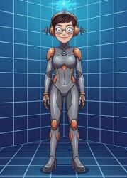 1girls ai_generated alternate_costume antenna black_hair brainwashing carmen_sandiego_(2019) carmen_sandiego_(franchise) drone dronification female female_focus female_only fembot femsub glasses happy_trance headphones hypnosis hypnotic_accessory hypnotized_female julia_argent julia_argent_(carmen_sandiego) mind_control robotic_trance robotization short_hair shrunken_irises solo solo_female solo_focus standing standing_at_attention suit tech_control zupern0va_(manipper)