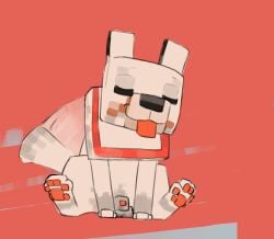 animal_genitalia balls blep canine_genitalia collar eyes_closed feral genitals glibnel happy hi_res male microsoft minecraft mojang pawpads paws sheath simple_background sitting solo tail tail_motion tailwag tongue tongue_out toony wolf_(minecraft) xbox_game_studios