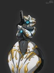 1girls alison_(anexoticxur) big_thighs black_body blue_eyes blue_nipples breast_squeeze breast_squish breasts breasts_bigger_than_head dark-skinned_female dark_skin destiny_(game) destiny_2 female ghost_(destiny) gloomy_tan glowing_eyes glowing_nipples gun holding_object holding_weapon large_breasts large_thighs nipples nude nude_female pistol pussy revolver robot robot_girl robot_humanoid shortstack solo solo_female thick thick_ass thick_thighs thighs weapon wide_hips wide_thighs