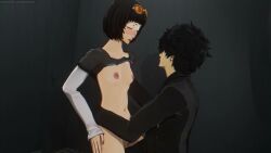1boy 3d_animation almost_caught animated arm_pull arm_pull_doggy_style ass ass_crack ass_focus ass_out bathroom bathroom_sex bathroom_stall black_hair blush breasts_out brown_eyes brown_nipples closed_eyes cum cum_in_pussy cum_inside cum_leaking cum_leaking_out_of_pussy doggy_style drunk drunk_sex gamesso8 glasses hairy_pussy hand_on_breast kissing looking_at_partner moaning ohya_ichiko penis_in_pussy persona persona_5 pov pubic_hair red_lipstick ren_amamiya so8 standing_missionary standing_sex subtitles sucking_breasts tagme text vaginal_penetration video voice_acted
