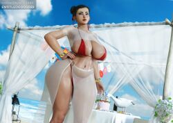 1girls 3d asian_female ass big_ass big_breasts breasts capcom chun-li entitledgoose female female_only mature_female milf muscular muscular_female pool poolside solo straight_hair street_fighter street_fighter_6 tagme thick_thighs voluptuous