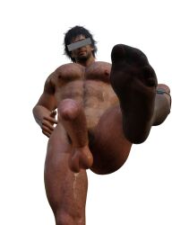 1boy 3d 3d_(artwork) beard big_chest big_pecs body_hair carlos_oliveira censored_eyes chest_hair erect erect_cock erect_dick erect_penis erection hairy_body hairy_chest male male_only moustache pov pubes resident_evil resident_evil_3 resident_evil_3_remake socks socks_only sweat sweaty sweaty_body sweaty_feet sweaty_legs sweaty_socks tagme yao1f1er