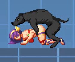 1boy 1girls animated athena_asamiya bestiality canine defeated dog interspecies m.u.g.e.n male/female pixel_art princess_athena rape snk straight tagme zoophilia