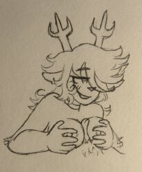 1futa 2girls anthro antlers boobjob breasts deltarune dess_holiday female female_focus fur furry futa_on_female futanari incest noelle_holiday paizuri titjob tits_out toby_fox traditional_media_(artwork) undertale_(series) yoiclara