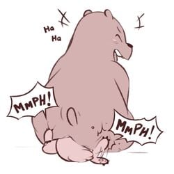 bear cartoon_network duo facesitting grizzly_(wbb) grizzly_bear koala male mammal marsupial nom_nom_(wbb) rape unknown_artist we_bare_bears yaoi