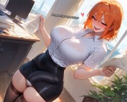 1futa :d absurdres ai_generated amiiari bangs belt big_breasts big_penis black_skirt blonde_hair blush book bra bra_visible_through_clothes brat breasts bulge bulge_through_clothing bulge_through_underwear bulge_to_side bulge_under_clothes city cityscape collared_shirt computer cowboy_shot curtains curvy day desk detailed dress_shirt dutch_angle english_text erection erection_under_clothes erection_under_clothing eyebrows_visible_through_hair eyelashes futanari hair_between_eyes half-closed_eyes hands_up heart high-waist_skirt holding holding_paper indoors lan_(amiiari) laptop large_breasts large_penis leaf legs_together looking_at_viewer medium_hair miniskirt monitor naughty_face nose_blush office_lady open_mouth orange_eyes orange_hair original_character panties panty_bulge paper parted_lips pencil_skirt penis penis_outline penis_under_clothes penis_under_panties red_eyes school shiny_hair shiny_skin shirt shirt_tucked_in short_hair short_sleeves sidelocks sitting skin_tight skindentation skirt skirt_bulge skirt_lift smile solo standing stretched_clothing table taut_clothes taut_shirt thick_thighs thighhighs thighs tight_skirt tongue trembling underwear uniform upper_teeth voluptuous wet white_bra white_panties white_shirt window wing_collar wooden_floor zettai_ryouiki