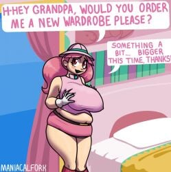 1girls background bed bedroom belly big_breasts blush blushing braless breasts busty busty_female chubby chubby_female clothed_female curtains dialogue digested digested_prey digestion digital_media_(artwork) embarrassed embarrassed_female english_text fat fat_female female female_focus female_only fossil_fighters grabbing_own_breast hat maniacalfork nintendo nipple_bulge nipples nipples_visible_through_clothing no_bra pink_hair pink_topwear plushie post-vore realistic_proportions red_eyes rosie_richmond_(fossil_fighters) skirt solo solo_female speech_bubble tagme text thicc thicc_thighs thick_thighs thighs thighs_together undersized_clothes vore wide_hips