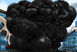 cum giant giant_male hyper hyper_balls hyper_genitalia hyper_muscles hyper_penis hyper_testicles inflamus_the_wolf inflamusgrow penis semen