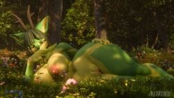 16:9 3d_(artwork) 4k absurd_res altfurr anthro antlers areola ass big_breasts breasts deer digital_media_(artwork) female forest forest_background fur genitals green_body green_fur hair hi_res horn huge_breasts light light_beam looking_at_viewer mammal natsu_(natsu_o3o) natsu_(natsu_o3o)_(valorlynz)_(dogzeela) nature nature_background nipples nude outside plant shadow smile smiling_at_viewer smirk smirking_at_viewer solo sunbeam sunlight thick_thighs tree widescreen yellow_eyes
