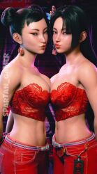 2girls 3d _spartan_gamer ai_generated big_ass big_breasts big_thighs breasts capcom chun-li chun-li_(street_fighter_6) curvaceous curvy curvy_figure fatal_fury female hips huge_ass huge_breasts huge_thighs king_of_fighters large_ass large_breasts large_thighs light-skinned_female light_skin mai_shiranui mai_shiranui_(street_fighter_6) mature mature_female realistic slim_waist street_fighter street_fighter_6 the_spartan_gamer thick thick_hips thick_legs thick_thighs thighs voluptuous waist wide_hips wide_thighs