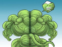 aaat-da angry angry_expression angry_face back back_view female female_focus female_only hyper lizard lizard_girl lizard_humanoid lizard_tail muscles muscular muscular_back muscular_female