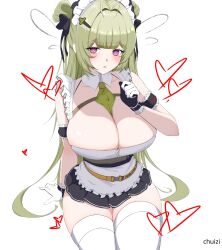 1girls 2d 2d_(artwork) 2d_artwork :o arm_support belt big_breasts blush blush_face blushing_at_viewer blushing_female breasts busty busty_female busty_girl busty_teen character_request chuizi cleavage curvaceous curvaceous_body curvaceous_female curvaceous_figure curvaceous_hips curvaceous_thighs curvy curvy_body curvy_female curvy_figure curvy_hips curvy_thighs digital digital_art digital_drawing digital_drawing_(artwork) digital_media digital_media_(artwork) drawing elbows eyebrows_visible_through_hair female female_focus female_only fingers goddess_of_victory:_nikke green-haired_female green_hair green_necktie hairband head_tilt heart high_resolution highres hourglass_figure huge_boobs huge_breasts large_boobs large_breasts lean_figure legs_closed legs_together legwear long_hair looking_at_viewer looking_up looking_up_at_viewer maid maid_cap maid_dress maid_headdress maid_outfit maid_uniform narrow_waist necktie open_mouth parted_lips plump_breasts purple-eyed_female purple_eyes shoulders simple_background sitting slender_body slender_waist slim_female slim_waist soda soda_(nikke) solo stockings thick_thighs thigh_highs thighhighs thighs thighs_together tilted_head tongue two_side_up uniform upper_body white_background white_legwear white_stockings white_thigh_highs white_thighhighs wide_hips