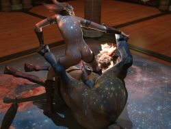 3d_(artwork) absurd_res anal anal_sex animal_genitalia animal_penis anus aqua-regia blonde_hair brown_body column daz_studio_(artwork) digital_media_(artwork) duo elf equine_genitalia equine_penis fantasy felid floor genitals glowing glowing_eyes glowing_genitalia glowing_penis hair hi_res horn human human_on_taur human_penetrated humanoid interspecies iranian_mythology jewelry male male/male mammal manticore mattress middle_eastern_mythology mythology penetration penis power_bottom red_horn scorpion_tail taur taur_penetrating wood wood_floor