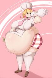 ass belly_bigger_than_body belly_overhang big_ass bloated bloated_belly breasts bubble_ass bubble_butt female funlitogc gassychan_(artist) gurgle gurgling huge_breasts mooing morbidly_obese morbidly_obese_female nintendo overweight overweight_female super_mario_bros. large_breasts big_breasts hyper_fat weight_gain weight_gain_female hyper_belly obese obese_female princess_peach chef_hat chef chef_uniform mario_(series) princess_peach:_showtime! gluttony blonde_hair