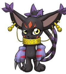 blackgatomon blackgatomon_x digimon ear_piercing feline female furball mammal multi_tail piercing pussy solo x_antibody