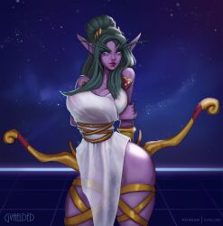 1girls 3d_background alternate_costume big_breasts blizzard_entertainment bow dark_green_hair front_view green_hair gvaelded hands_behind_back heroes_of_the_storm holding_bow holding_weapon lips love_goddess_tyrande night_elf pelvic_curtain purple-skinned_female purple_skin pussy pussy_peek ranged_weapon see-through see-through_clothing standing subtle_pussy teal_hair thick_thighs thigh_gap tiles transparent_clothing tyrande_whisperwind upper_body vambraces voluptuous voluptuous_female warcraft weapon white_clothing wide_hips world_of_warcraft