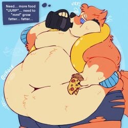 1boy 2024 anthro belly belly_overhang bhm big_belly bloated_belly coffeequasar dialogue drinking english_text fat fat_anthro fat_arms fat_belly fat_fetish fat_male fat_rolls fatfur floatzel food furry game_freak generation_4_pokemon huge_belly hypnosis male male_only mind_control moobs morbidly_obese morbidly_obese_anthro morbidly_obese_male navel nintendo obese obese_anthro obese_male onomatopoeia overweight overweight_anthro overweight_male pizza pokemon pokemon_(species) ripped_clothing ripped_shorts shorts simple_background speech_bubble ssbhm stuffed_belly weight_gain