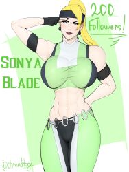 abs big_breasts blonde_hair blue_eyes curvy midway military mortal_kombat mortal_kombat_3 muscular netherrealm_studios ohmaddoge sonya_blade voluptuous warner_brothers