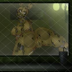 1girls animatronic anthro anus ass_against_glass breasts female female_only five_nights_at_freddy's five_nights_at_freddy's_3 genderswap genderswap_(mtf) genitals glass hi_res lewarfire machine nude pussy robot rule_63 scottgames solo springtrap_(fnaf)