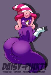 1girls big_ass bubble_ass bubble_butt cute daisy-pink71 female floating ghost ghost_girl huge_ass large_ass lipstick mario_(series) nintendo paper_mario paper_mario:_the_thousand-year_door pink_hair purple_skin seductive seductive_smile solo thick_ass vivian_(paper_mario) witch