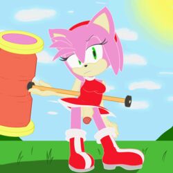 1futa amy_rose animated anthro bottomless clothed clothing dickgirl flashing futa_only futanari hi_res intersex kamikiller mammal piko-piko_hammer piko_piko_hammer sega solo solo_futa sonic_(series) wind