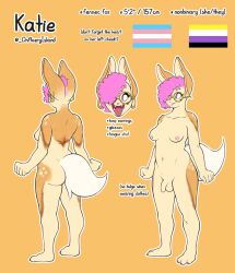 absurd_res anthro ass balls breasts female furry hi_res hocolatemilk katie_(onaveryisland) nonbinary_pride_colors nude penis solo tagme transgender_pride_colors