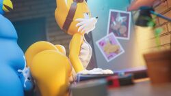 3d anal anthro bird_man blue_fur cum cum_drip cum_inside daws19 fox furry furry_only gay gay_sex male rouge_the_bat sega sonic_(series) sonic_the_hedgehog_(series) super_gay tail tails tails_the_fox yaoi yellow_fur