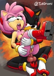 2018 ahegao amy_rose anal anal_penetration anthro_on_anthro anus balls black_nose boots breasts duo female fingering footwear fur gloves green_eyes hairband half-closed_eyes hedgehog looking_pleasured male male_penetrating mammal mostly_nude nipples on_top open_mouth orgasm penetration penis pink_hair pussy red_eyes saliva sex shadow_the_hedgehog short_hair signature sitting sonic_(series) sonic_the_hedgehog_(series) soubriquetrouge straight the_other_half tongue_out video_games