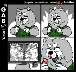 abs animated anthro blood canine censored clothing comic controller disembodied_hand electronics erection eyewear gabshiba game_console game_controller gaming glasses handheld_game_console handjob humor male male_only mammal masturbation nintendo nintendo_switch nintendo_switch_dock nipples nosebleed nude penis pixelated sex television video_games