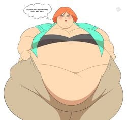 bbw black_bra exposed_belly exposed_breasts family_guy fat_ass fat_fetish huge_breasts lois_griffin massive_belly morbidly_obese mrlowground ssbbw thick_ass tight_clothing wardrobe_malfunction weight_gain wide_hips