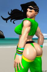 3d artist_name artist_request artist_signature ass bare_ass bare_midriff beach biceps big_breasts black_hair bracelet brazilian brazilian_female breasts brown_eyes bubble_butt busty buttless_pants capcom crop_top exposed_ass female female_focus female_only g-string hourglass_figure laura_matsuda long_hair looking_at_viewer looking_back mascara muscle_tone nail_polish oil oiled oiled_skin outdoors outside pants rear_view shiny shiny_skin sideboob standing street_fighter street_fighter_v sunglasses sunglasses_on_head tagme thong toned toned_female wide_hips