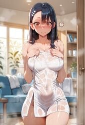 1girls a1exwell after_bath ai_generated alternate_ass_size alternate_breast_size blush confused female female_only hayase_nagatoro human indoors naked please_don't_bully_me,_nagatoro solo source_deleted stable_diffusion steam towel towel_only wet