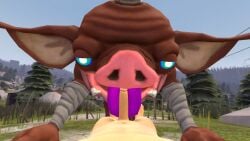 3d anthro bokoblin breath_of_the_wild licking_penis link lying male_only monster naked nude outdoors penis penis_lick purple_tongue sfm source_filmmaker supaphreak the_legend_of_zelda tongue tongue_out yaoi