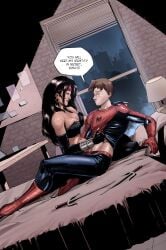 1boy 1girls elektra elektra_natchios female hero light-skinned_female light-skinned_male light_skin male male/female marvel nerirearte peter_parker spider-man spider-man_(series) straight superhero ultimate_spider-man voluptuous