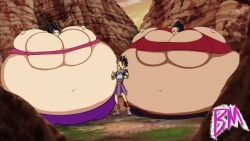 balloon_inflation belly belly_expansion belly_inflation big_belly big_breasts blimp body_inflation booberries_morphs breast_expansion breasts breasts_bigger_than_head caulifla dragon_ball dragon_ball_(series) dragon_ball_super fat inflated_belly inflated_breasts inflation kale