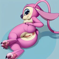 1girls ai_generated alien alien_girl angel_(lilo_and_stitch) anthro anus ass blush disney female female_only lilo_and_stitch pussy solo stitchyboo