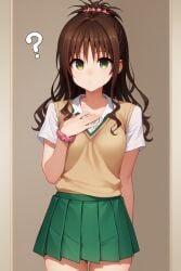 ai_generated brown_hair school_uniform tharkica to_love-ru yuuki_mikan