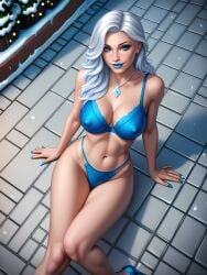 1girls ai_generated blue_eyes cleavage curvaceous curvaceous_body curves curvy curvy_body curvy_female curvy_figure dc dc_comics female female_only high_heels hourglass_figure infiniteskull inner_sideboob killer_frost light-skinned_female light_skin nipples nipples_visible_through_clothing platinum_blonde_hair sideboob silver_hair solo solo_female voluptuous voluptuous_female white_hair