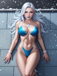 1girls ai_generated blue_eyes cleavage curvaceous curvaceous_body curves curvy curvy_body curvy_female curvy_figure dc dc_comics female female female_only hourglass_figure infiniteskull inner_sideboob killer_frost light-skinned_female light_skin nipples nipples_visible_through_clothing platinum_blonde_hair sideboob silver_hair solo solo_female voluptuous voluptuous_female white_hair