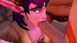 3d animated fellatio female glowing_eyes hand_on_head human large_penis mp4 night_elf no_pupils no_sound ogre oral purple_hair runiclodges source_filmmaker tattoo video world_of_warcraft